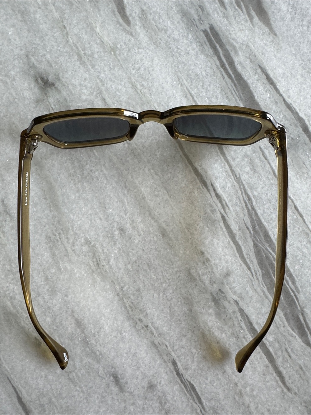 Sunski “Lago” Polarized Amber Translucent Rectangular Sunglasses - Picture 12 of 16